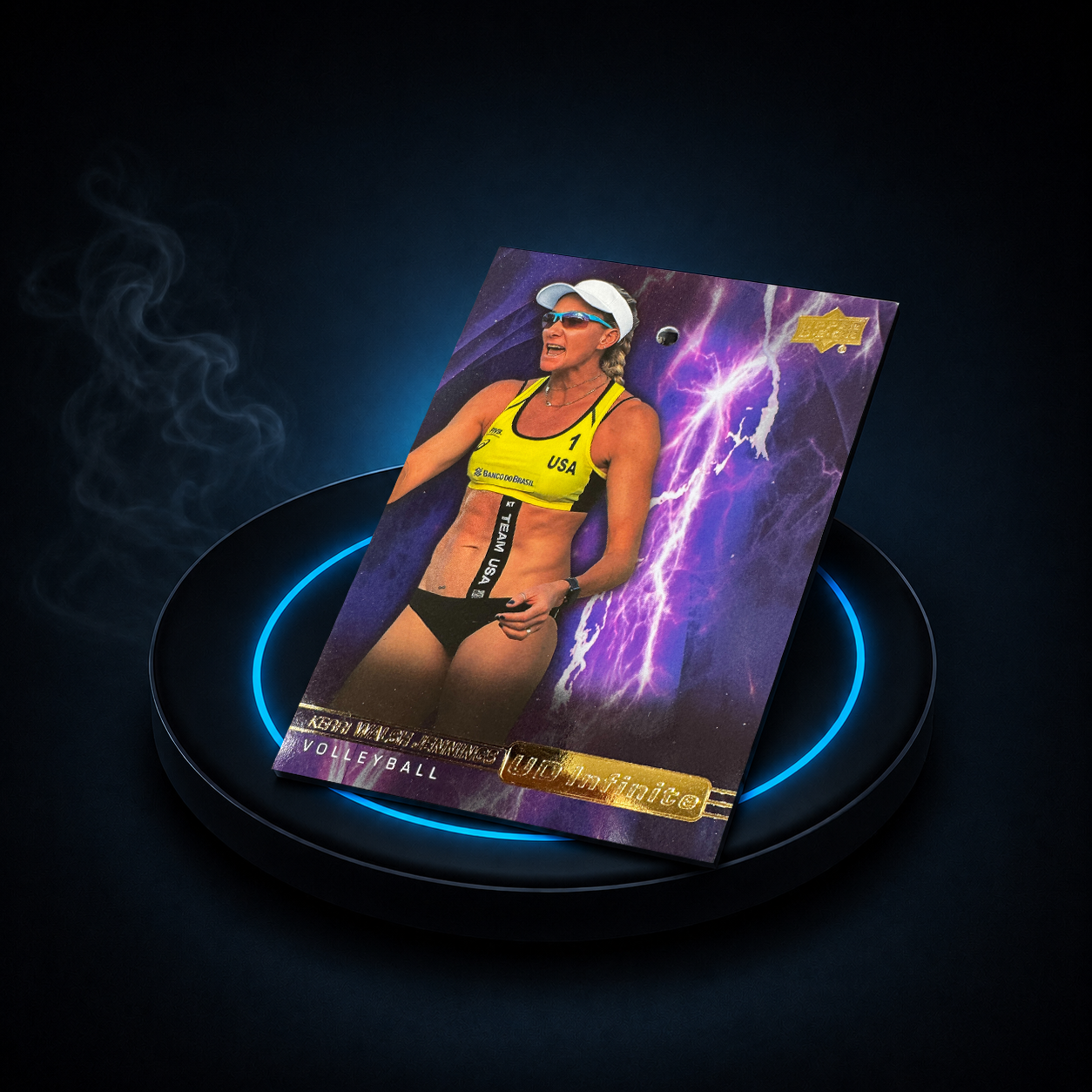 Electronic card on wireless charging station